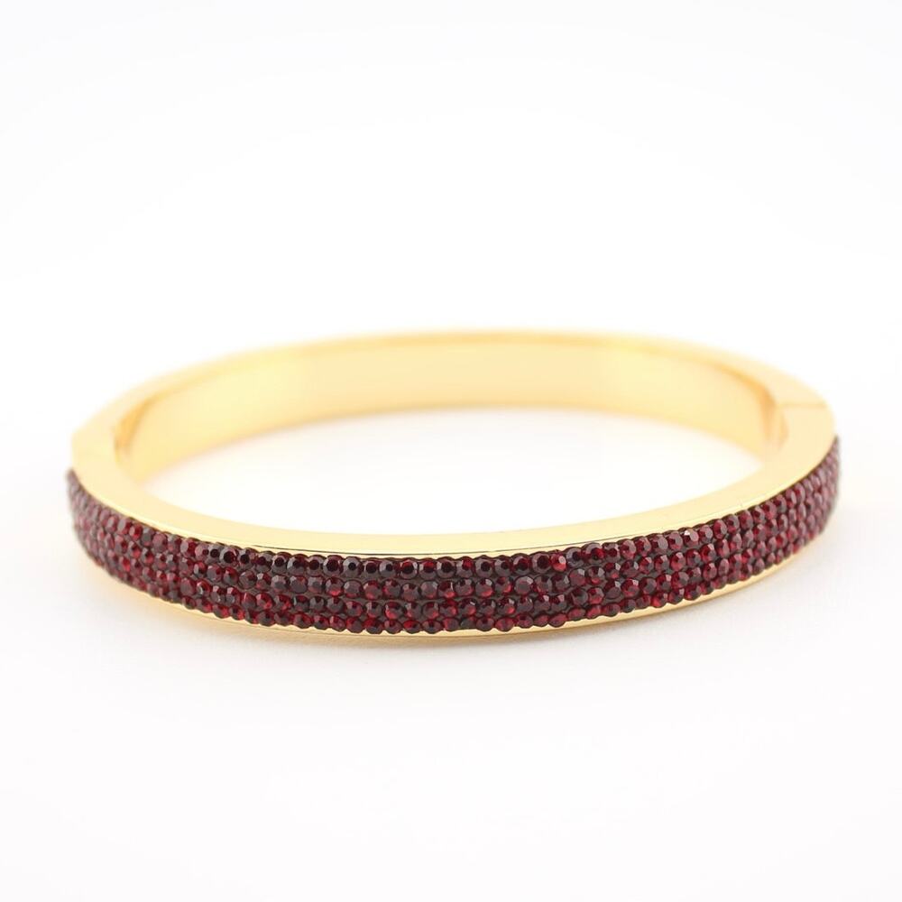 Talbots Gold Red Skinny Hinged Bangle Bracelet